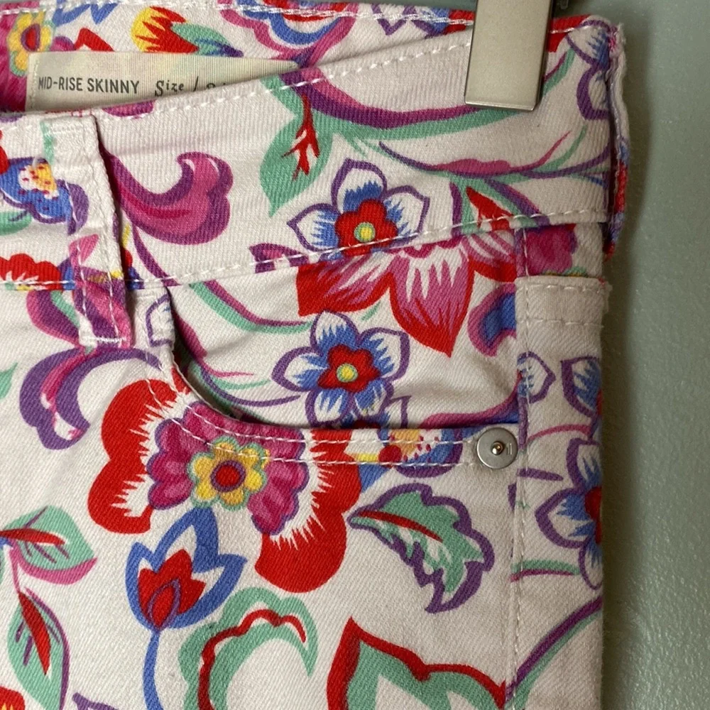 Pilcro & the Letterpress by Anthropologie Floral Mid-rise Skinny Jeans S… - Picture 5 of 11